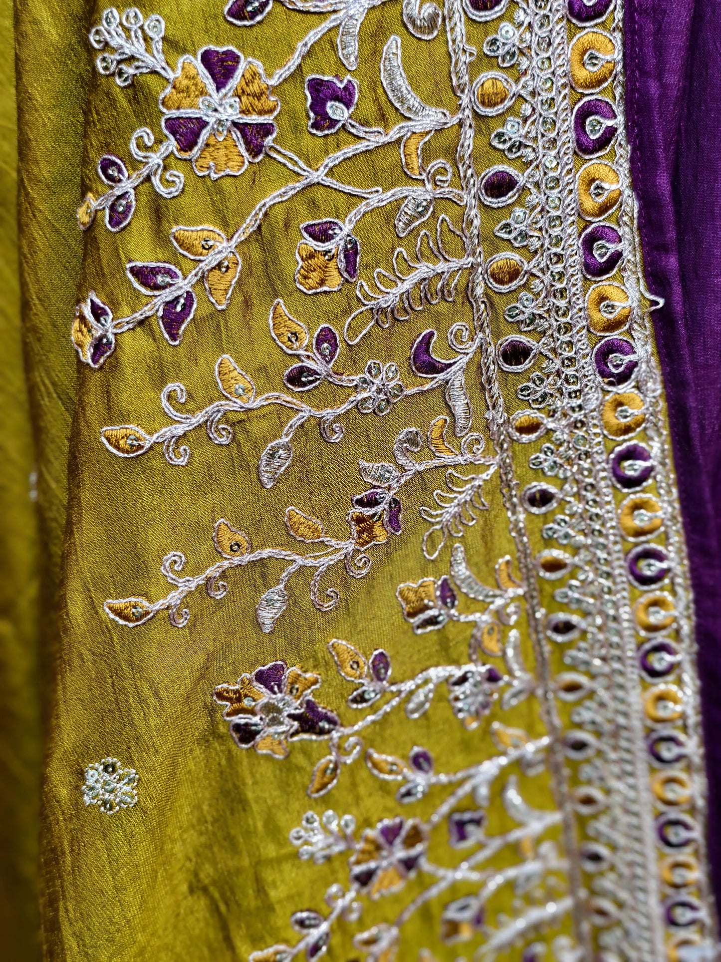 Silk Partywear Anarkali Kurta set With Contrast Duppatta