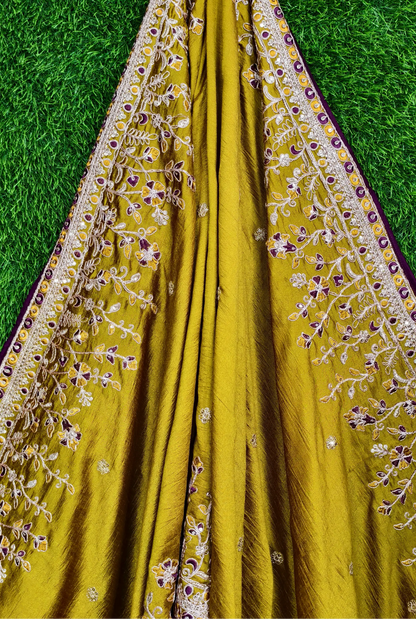 Silk Partywear Anarkali Kurta set With Contrast Duppatta