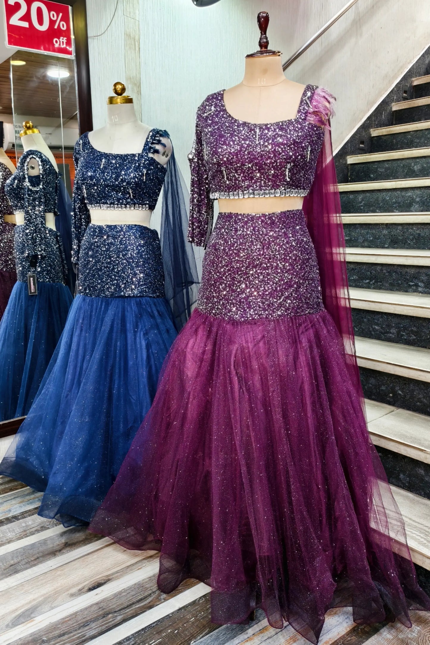 Beautiful Fishcut Dress In Full Sequence And Stone Work Embellishment