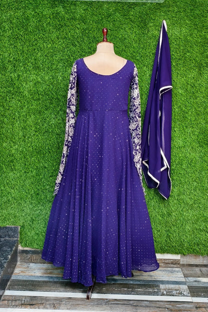 Partywear Designer Long Sleeves Embroidered Anarkali