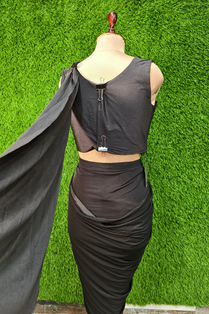 Ready To Wear Drape Saree With Hand Work Blouse