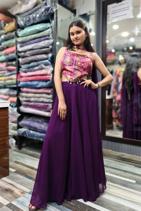Beautiful Crop Top Sharara With Choker Duppatta