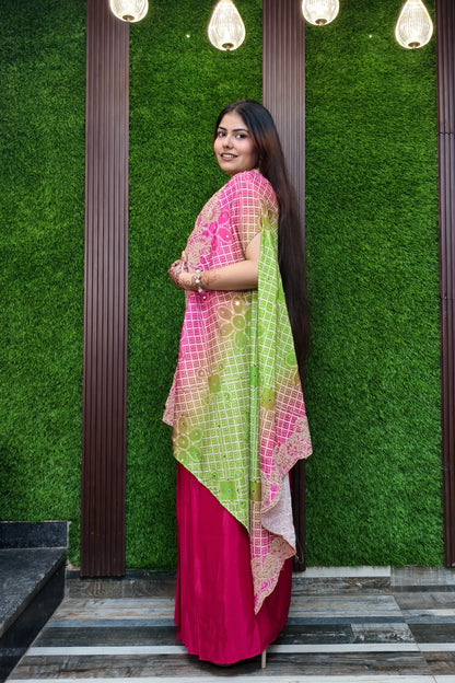 Indo Western dress with shrug in tie die shade