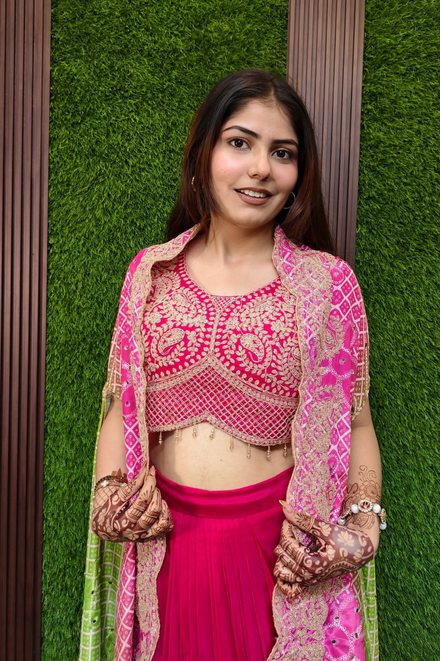 Indo Western dress with shrug in tie die shade