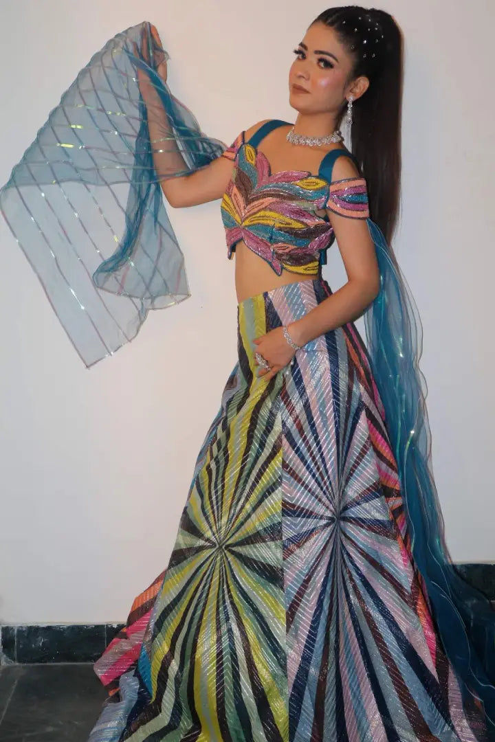 Designer Embellished Lehenga Choli in Multi Colour