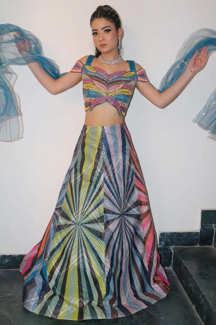 Designer Embellished Lehenga Choli in Multi Colour