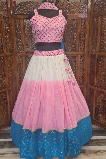 Spagheti Style Partywear Lehenga Choli In Contrast