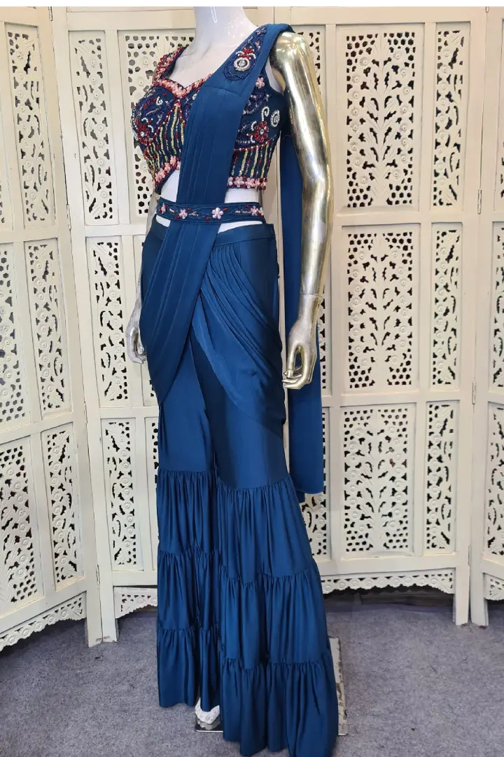 Indo western Drape Dress with Belt