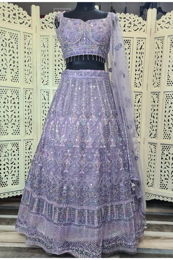 Partywear Lehenga Choli In Lavender
