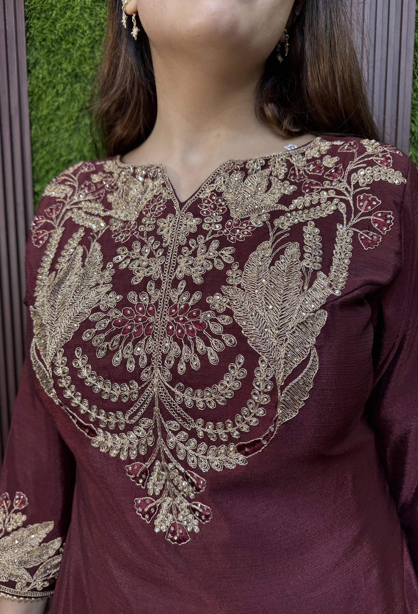 Designer Sharara Suit with Organza Border Dupatta