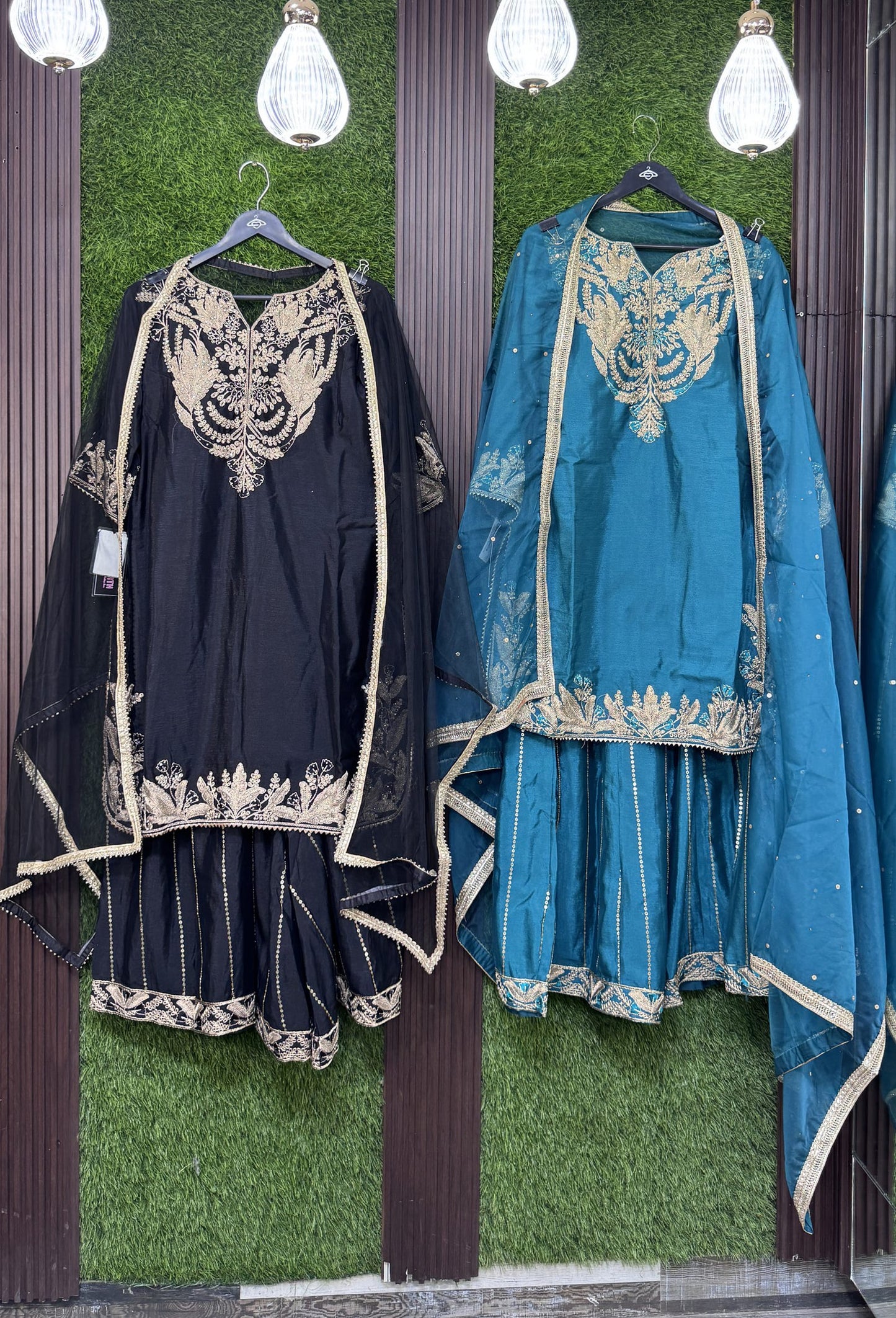 Designer Sharara Suit with Organza Border Dupatta