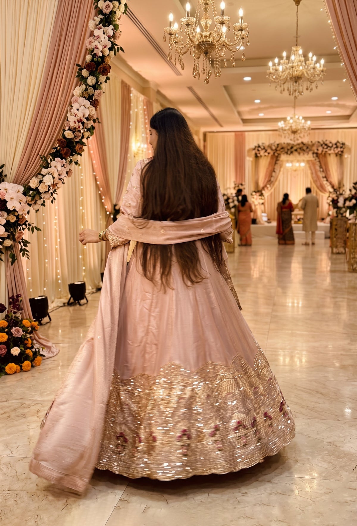 Heavy Hand Work Organza Silk Anarkali Suit with Dupatta