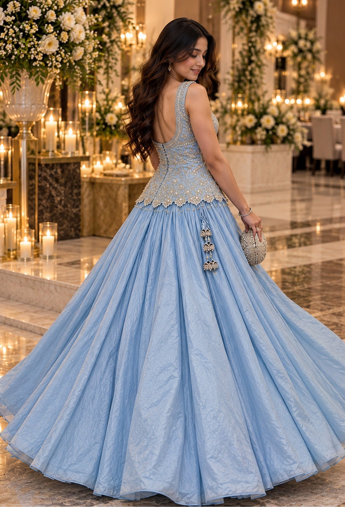 Spaghetti Style Cord-set Sharara Suit with Backless Top & Dupatta