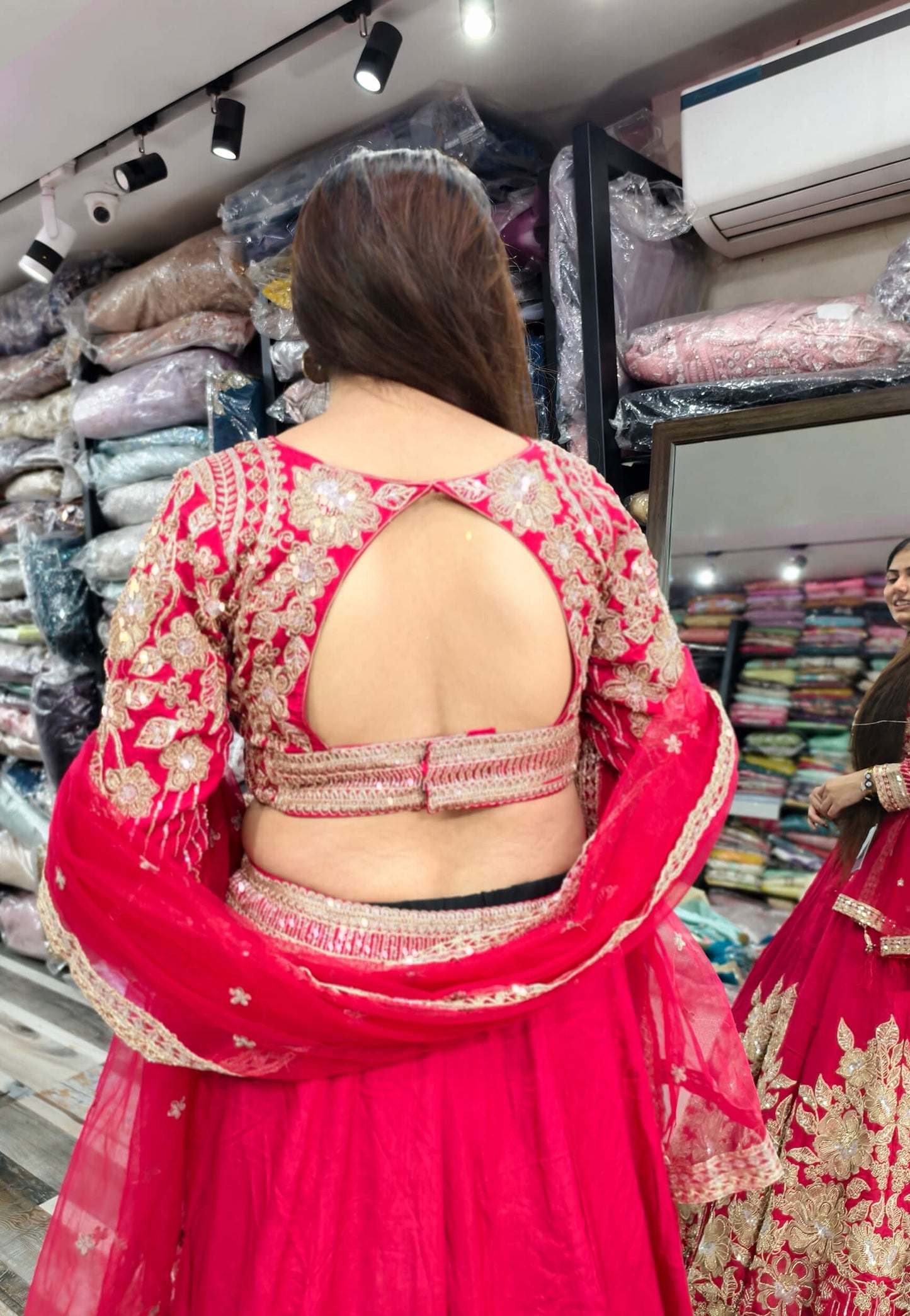 Premium Silk Hand Embroidered Lehenga Choli with Designer Full Sleeve Blouse in Pink