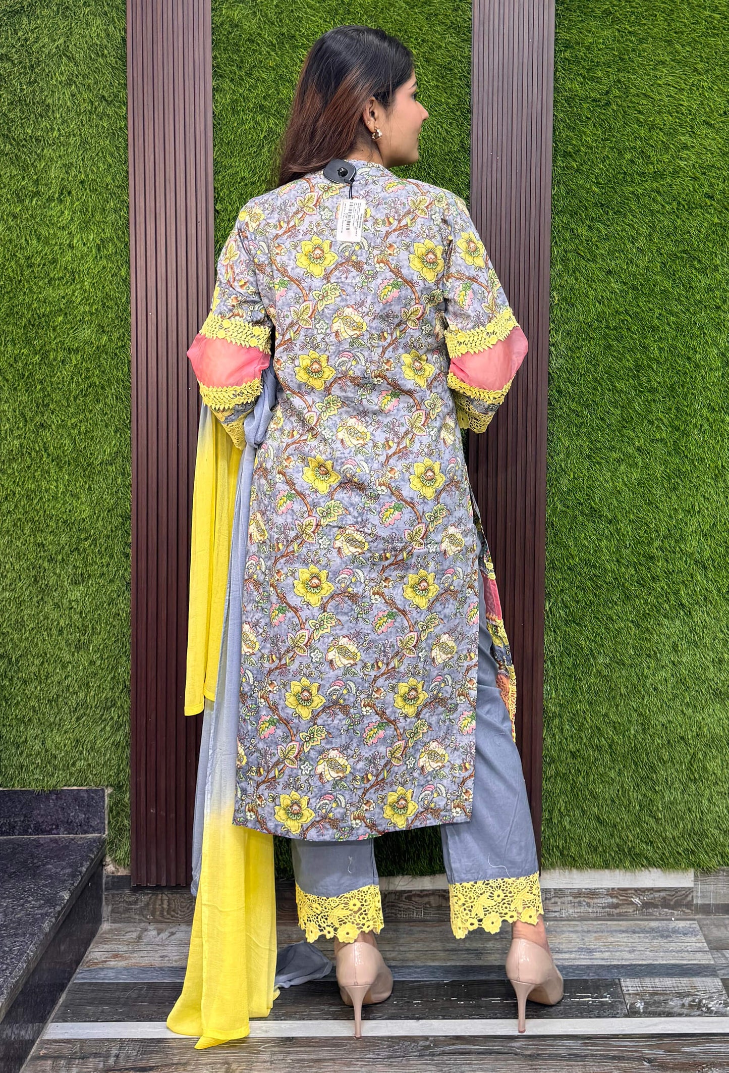Pure Elegance Summer Pakistani Cotton Suit with Crochet Lace Work