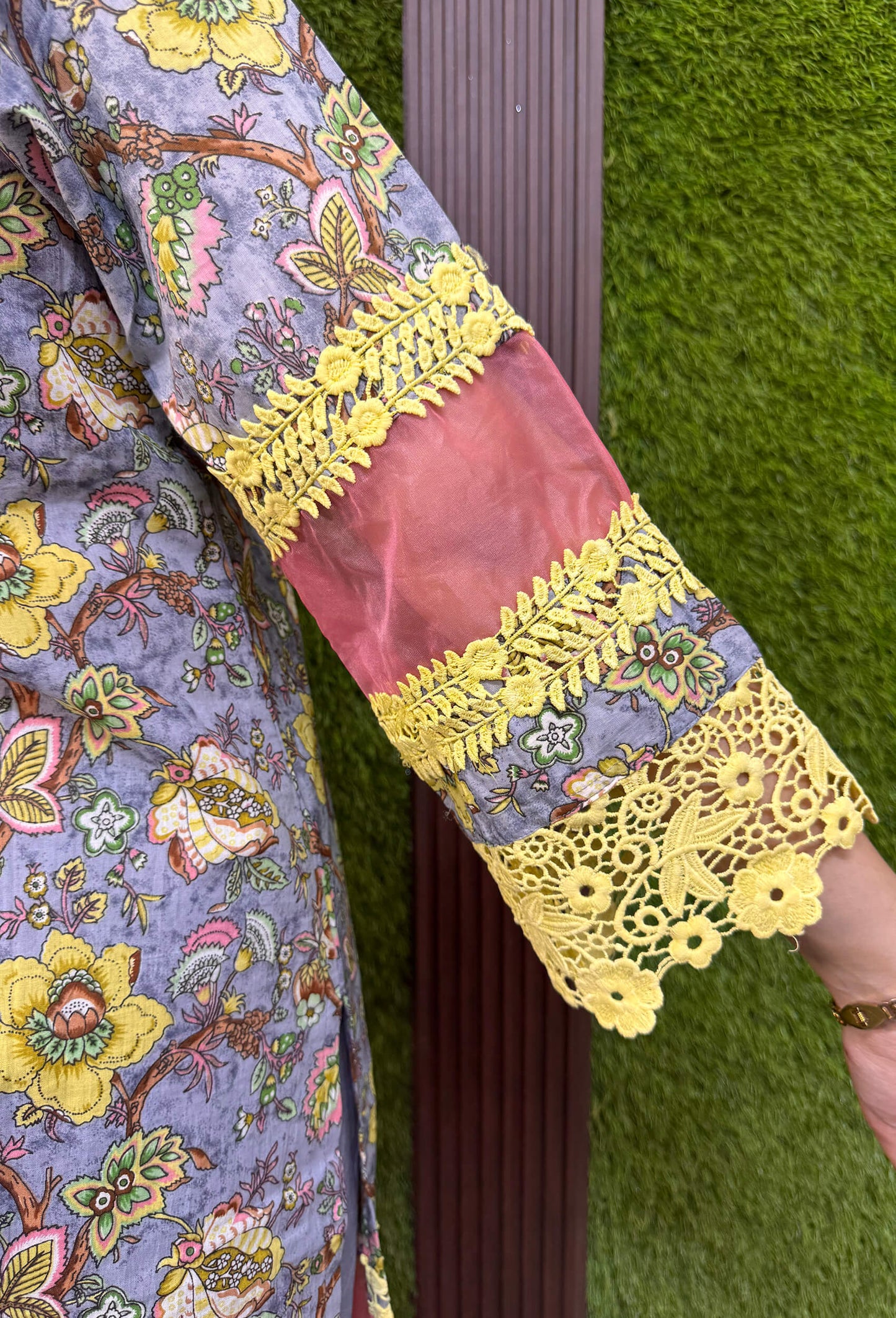 Pure Elegance Summer Pakistani Cotton Suit with Crochet Lace Work