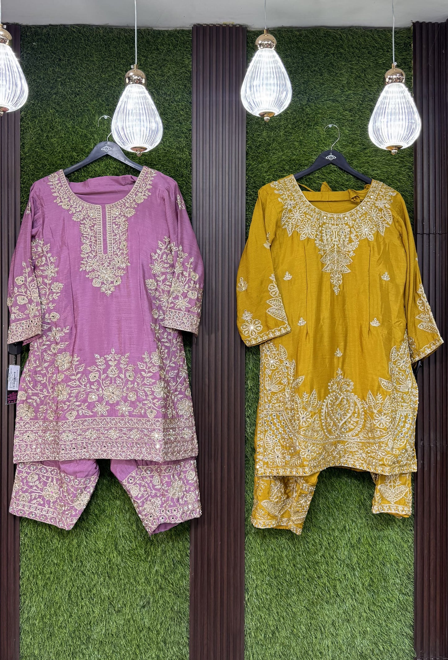 Embroidered Pastel Shades Chinnon Silk Patiala Salwar Suit with Dupatta