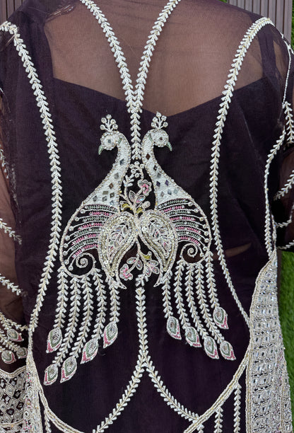 Ready-to-Wear Imported Lycra Drape Saree with Embroidered Jacket