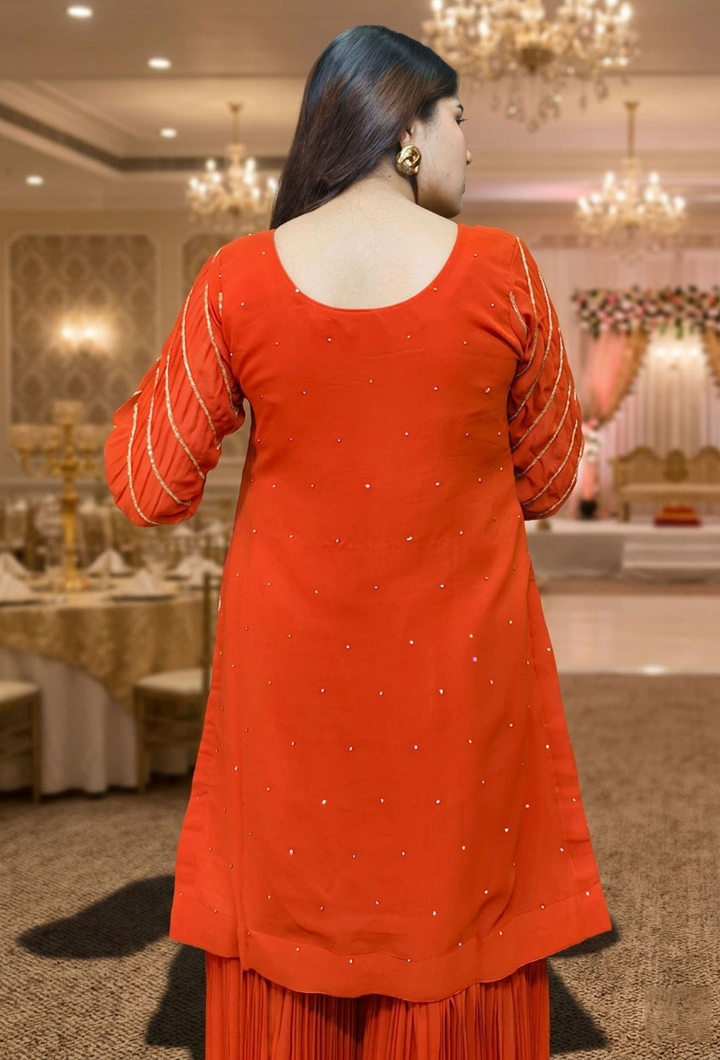 Designer Heavy Mirror Work and Hand Beaded Embroidery Sharara Suit with Georgette Duppatta