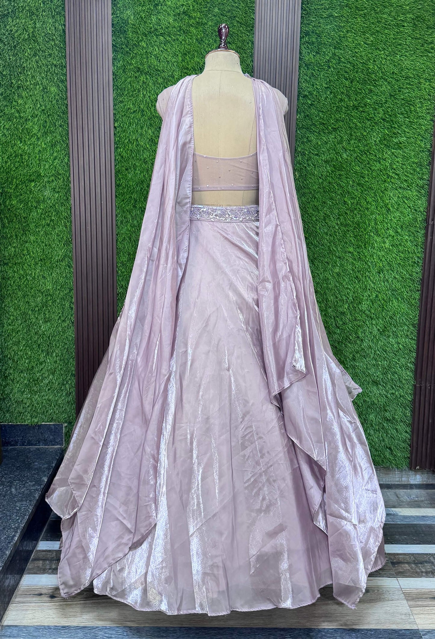 Hand Embellished Lehenga with Full Embroidered Blouse and Choker Dupatta