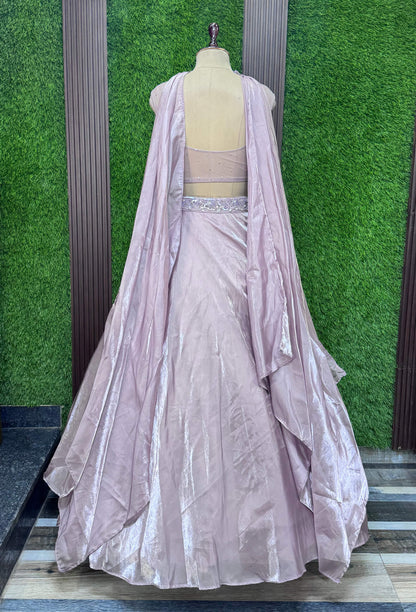Hand Embellished Lehenga with Full Embroidered Blouse and Choker Dupatta