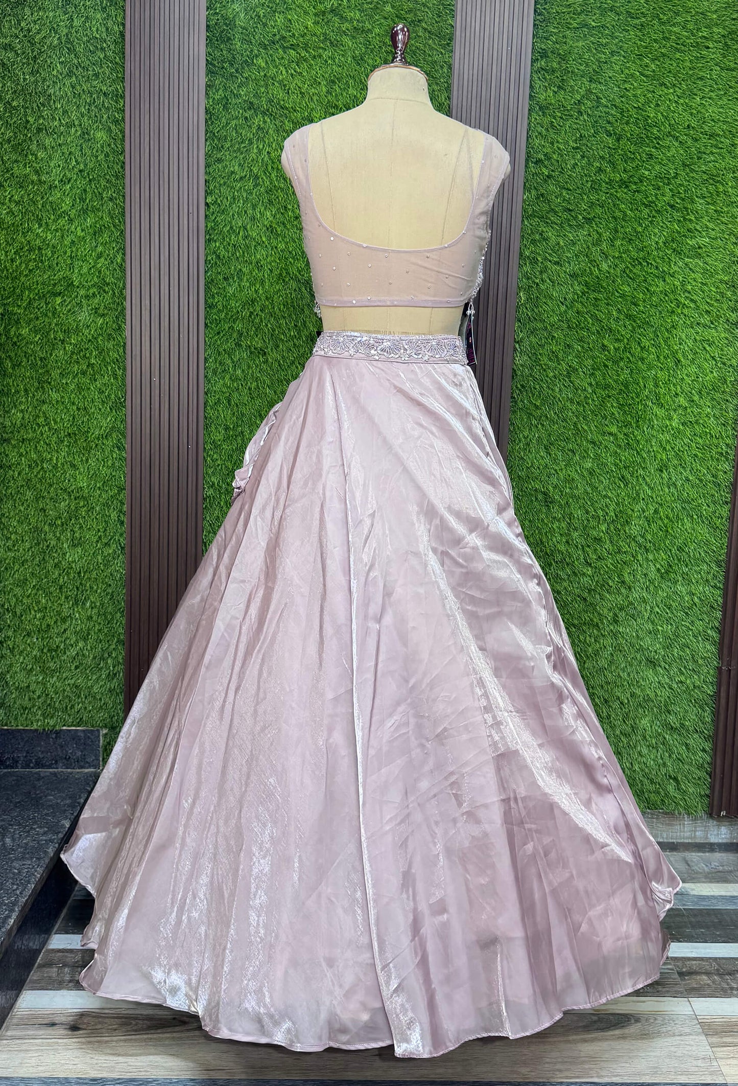 Hand Embellished Lehenga with Full Embroidered Blouse and Choker Dupatta