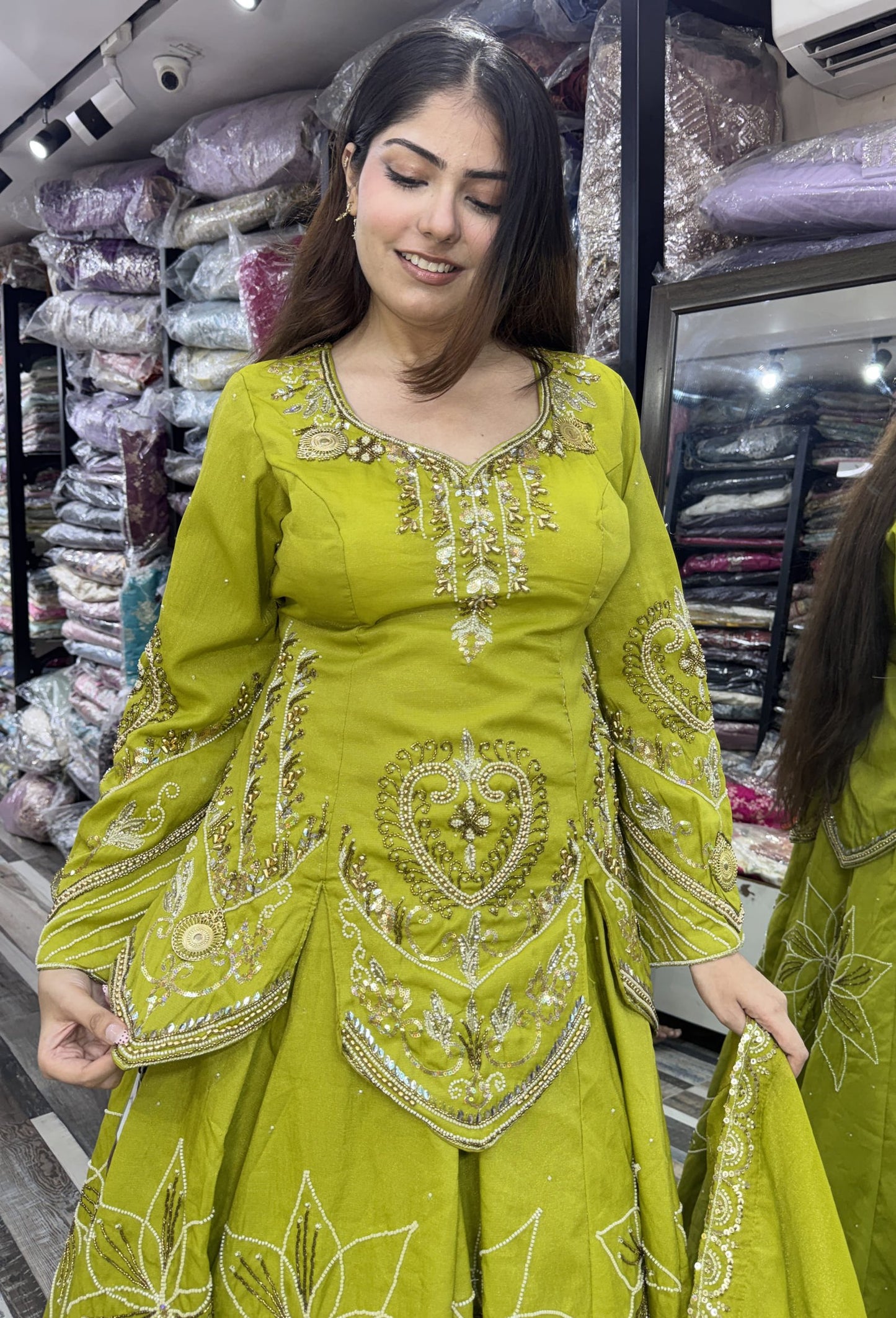 Designer Indo Western Lehenga with Embroidered Shirt and Dupatta