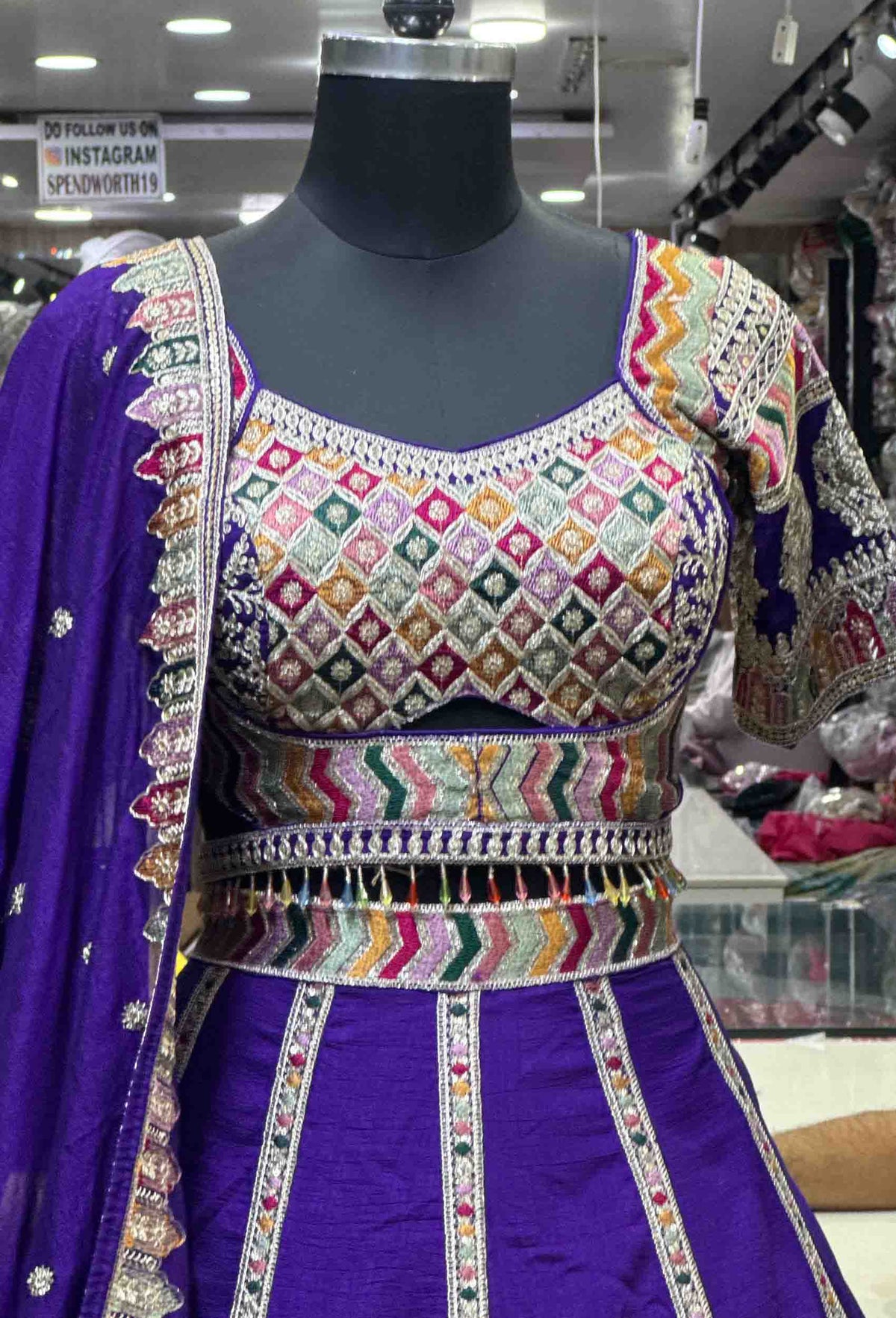 Sabyasachi Inspired Anarkali Silk Lehenga with Elegant Multi Embroidery Silk Dupatta