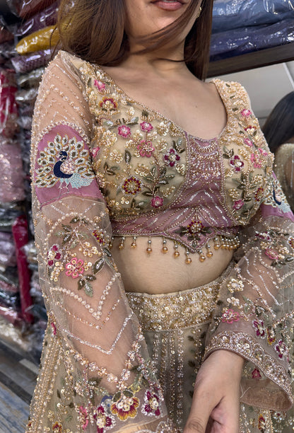 Designer Beadwork Detiling Lehenga Choli with Heavy Dupatta