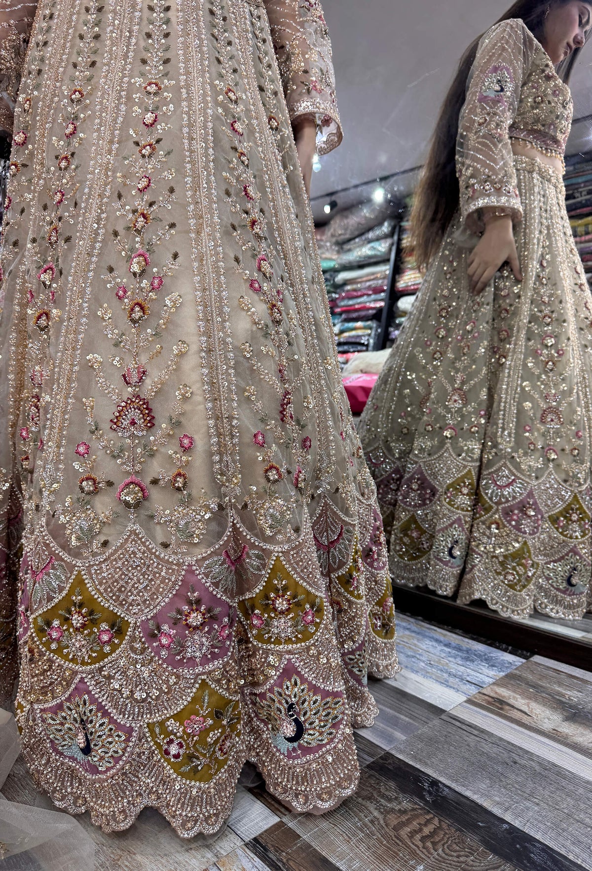 Designer Beadwork Detiling Lehenga Choli with Heavy Dupatta