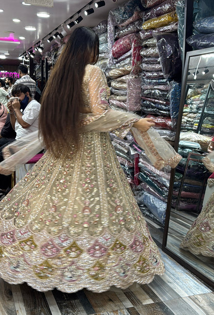 Designer Beadwork Detiling Lehenga Choli with Heavy Dupatta