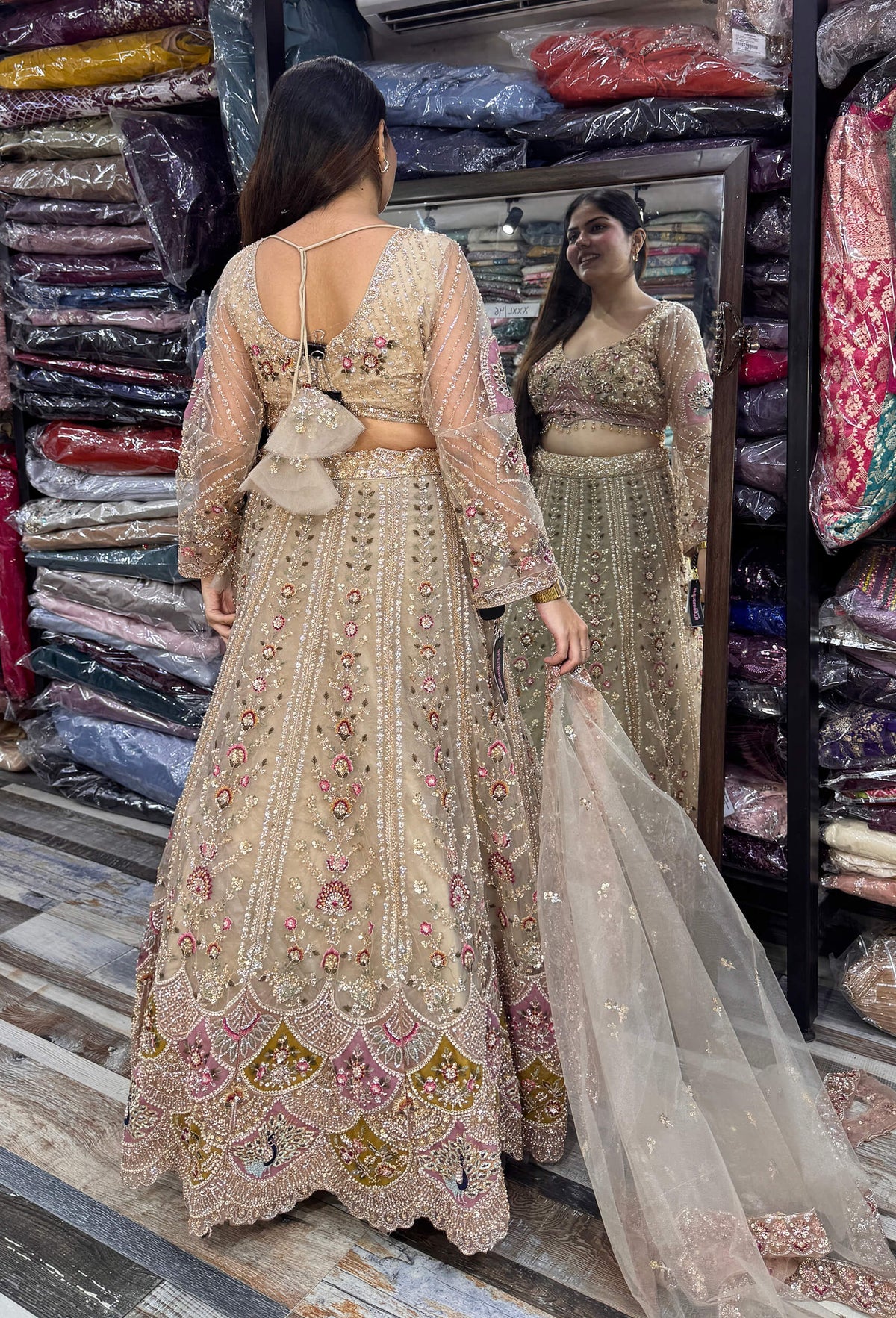 Designer Beadwork Detiling Lehenga Choli with Heavy Dupatta