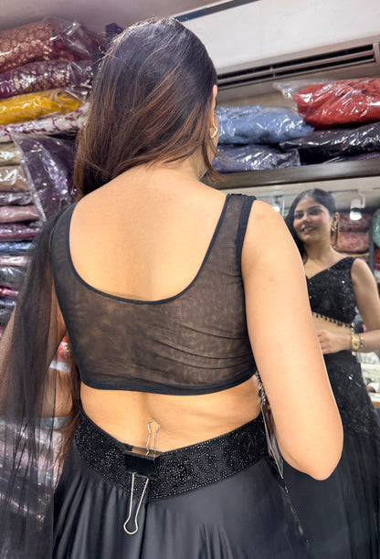 Designer Indo Western Flared Skirt with Spaghetti Blouse