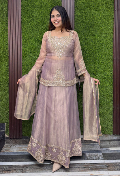 Bustier-Style Indo-Western Lehenga with Embellished Choli