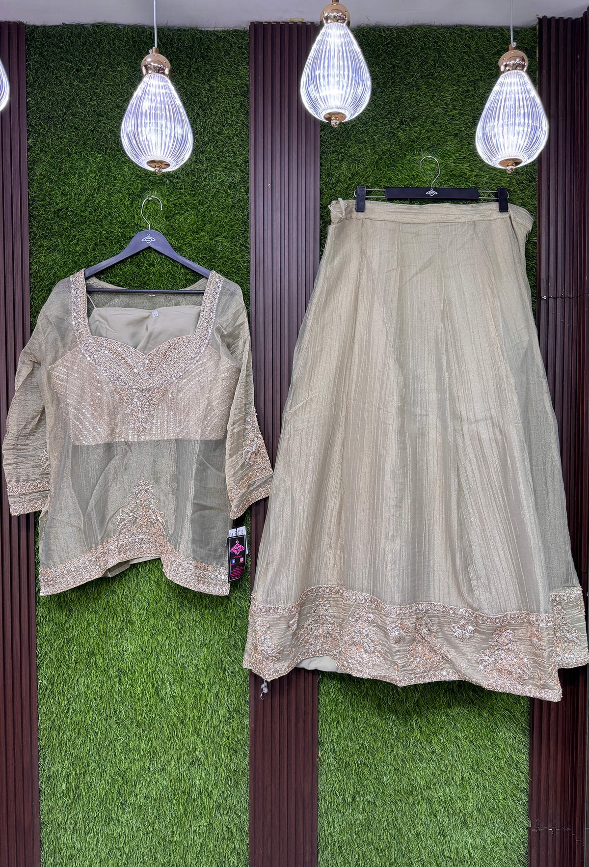 Bustier-Style Indo-Western Lehenga with Embellished Choli