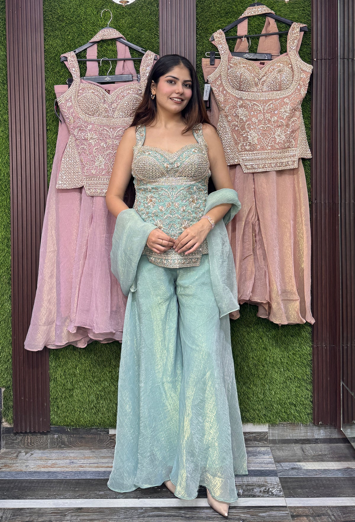Cord Set-Style Sharara Suit with Spaghetti Neckline and Simple Dupatta