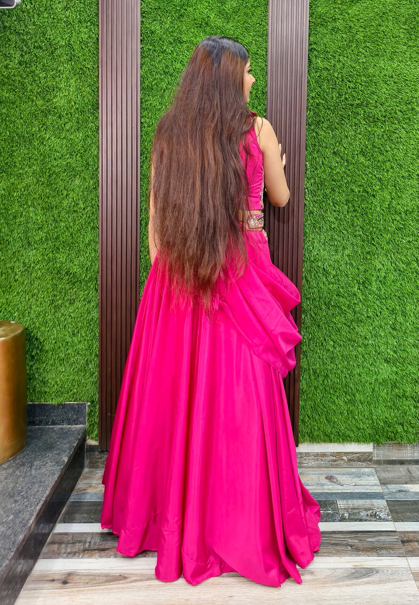 Multi Embroidered Indo Western Dress with Belt and Designer Cape - Georgette