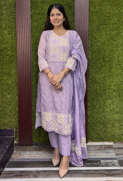Premium Cotton Pakistani Suit With Crochet Lace Work And Summer Ready Dupatta