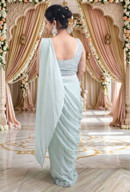 Ready To Wear Sequence Work Drape Saree with Separate Jacket
