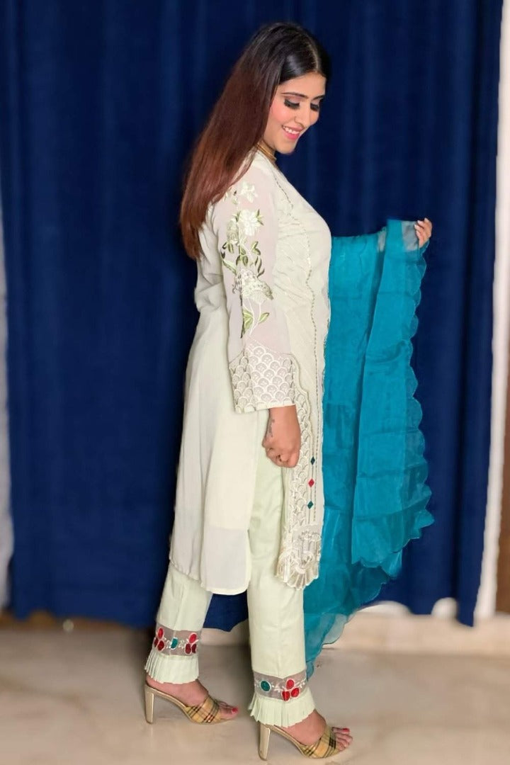 Pakistani Style Straight Suit Set in Pista Green-spendworthclothing-Cotton-Suits-sets,Easy-Returns,Free-Shipping,Plazo-Suits,Sharara-Garara-Suits,SPEEDY DELIVERIES,SUIT SET,SUIT-SETS