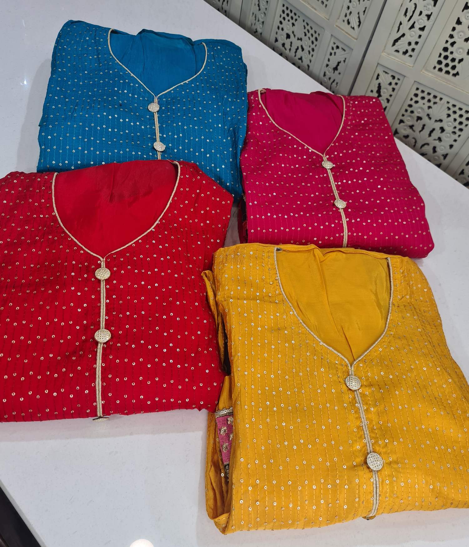 Partywear Unstitched Suit-spendworthclothing-Color_Firozi,Color_Rani,Color_Red,Color_Yellow,Easy-Returns,Free-Shipping,Item Type_Unstitch Suit,Material_Georgette,Size_Large,Size_Medium,Size_Small,Size_XL,Speedy-Deliveries,Unstich Suits
